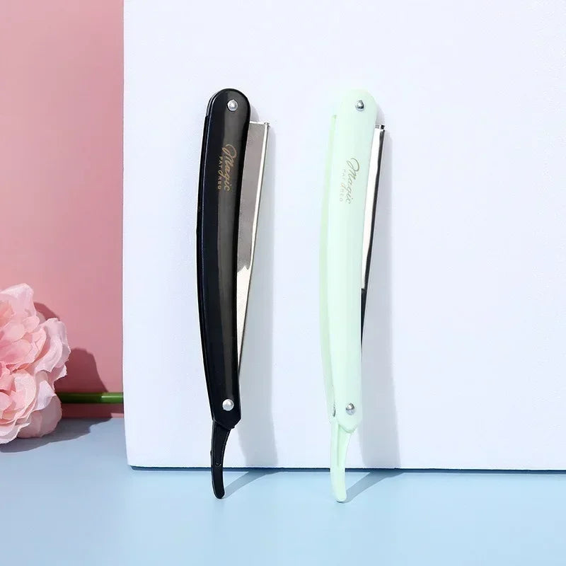 Manual Shaver, Two Color, Professional Stainless Steel Sharp, Shave Beard Cutter, Folding Shaving Knife, Salon Razor Holder Peaceful Pleasures Health and Wellness