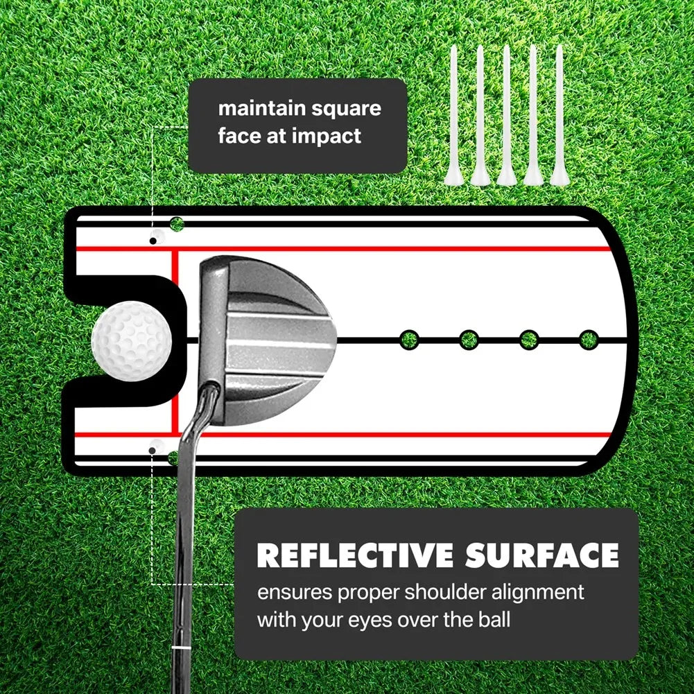 Golf Putting Practice Mirror Putting Mirror Alignment Training Aid Golf Practice Putter Mirror Eye Line Peaceful Pleasures Health and Wellness