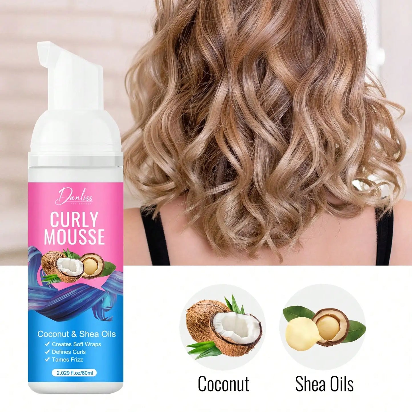 Lanemay Curl Mousse – Alcohol-Free Curl Definer & Moisturizer