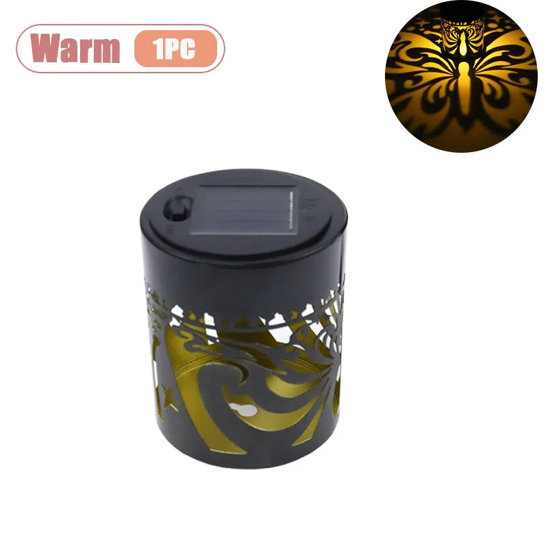 Solar Butterfly Wall Light RGB Shadow Projection Garden Lamp