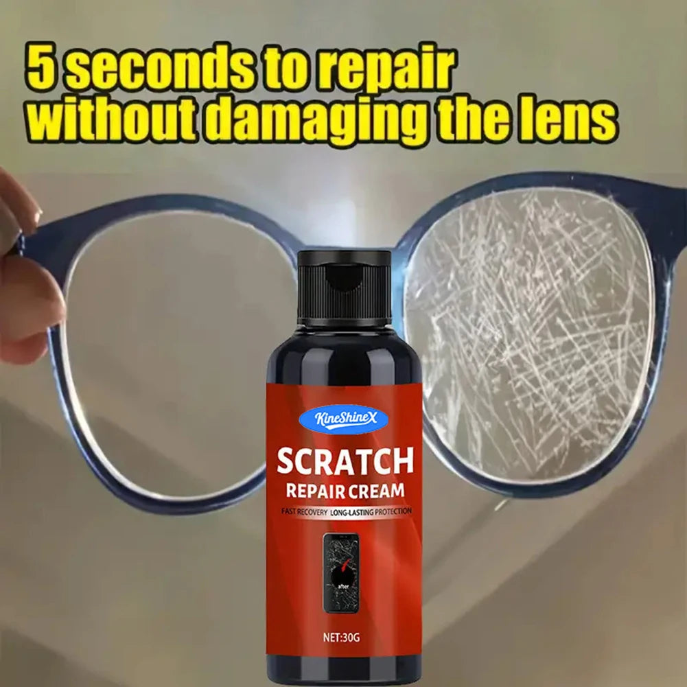 Screen Scratch Repair Cream,Eyeglass Lens Scratch Repair Polish,Mirror Scratch Repair Safe For All Glass & Metal Surfaces Peaceful Pleasures Health and Wellness