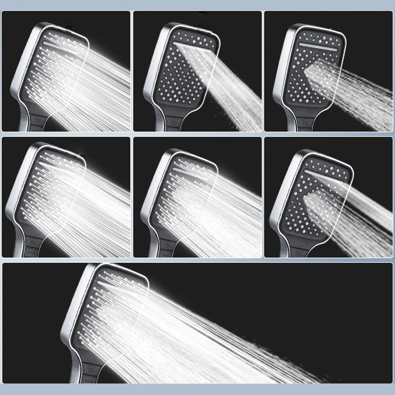 7-Mode Large Panel Shower Head | High Pressure Water Saving