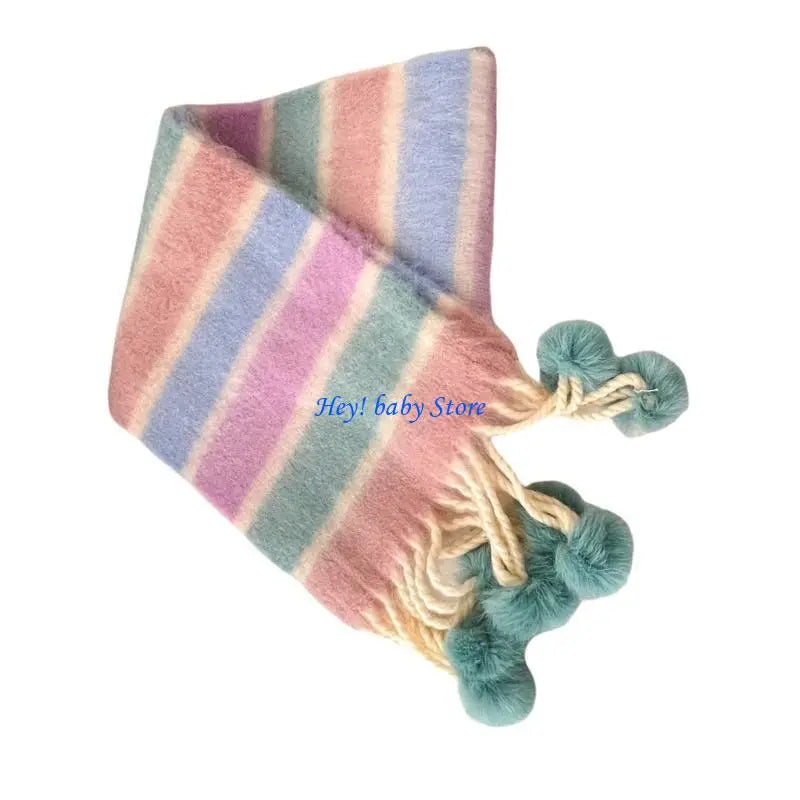 Kids Rainbow Knit Scarf | Soft Neck Warmer Ages 3–12
