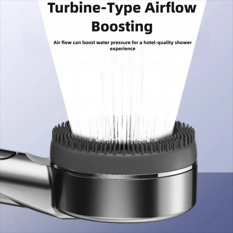 1pc Filtered Supercharged Shower Head Four-speed Adjustment With Water Seal Multi-functional Home Shower Bathroom Accessories Peaceful Pleasures Health and Wellness