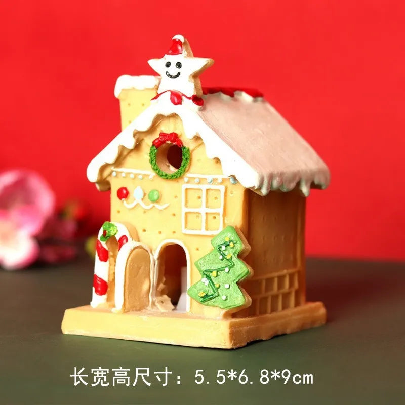 Practical Creative Christmas House Ornaments Micro Landscape Decorations for Office Desks Small Figurines Home Garden Decoration Peaceful Pleasures Health and Wellness
