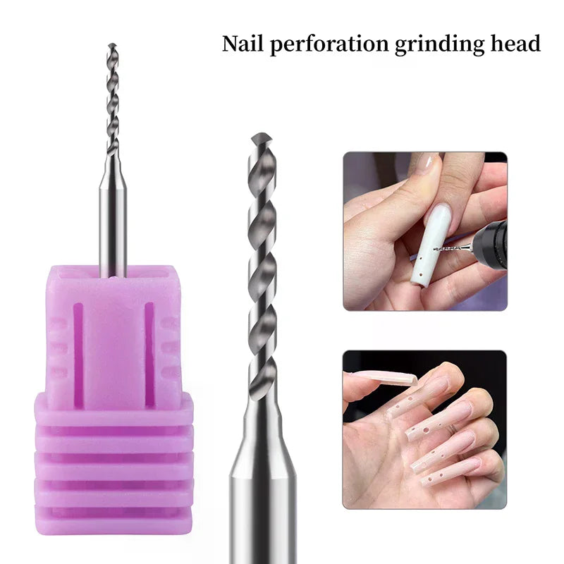Nail Art Perforation Grinding Head Tungsten Steel Nail Drill Bits DIY Punk Style Nail Charms Manicure Tool Machine Accessories Peaceful Pleasures Health and Wellness
