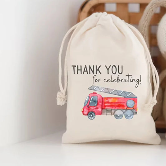 Fire Truck Birthday Party Gift Bags – 5pcs Firefighter Theme Party Favor Bags Peaceful Pleasures Health and Wellness bag 13x18cm 5 pieces