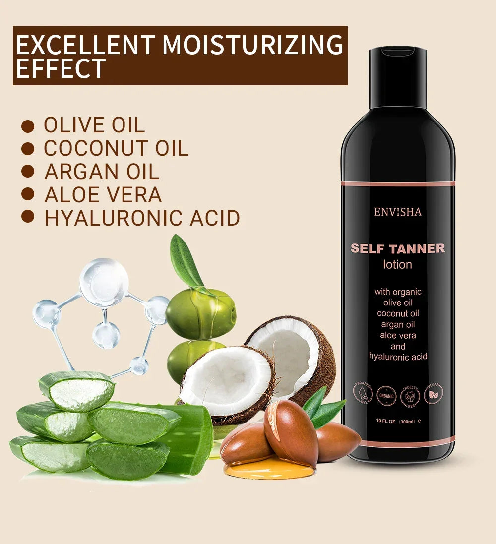 ENVISHA Organic Self Tanning Lotion – 300ml Self Tanner ENVISHA