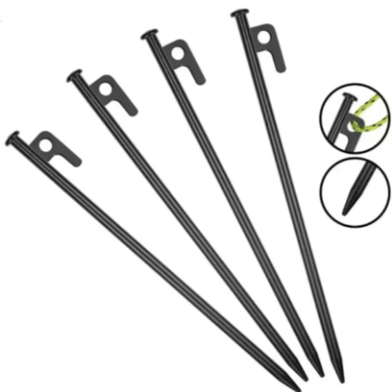 4Pcs/8 Inch Outdoor Tent Nail Tent Pegs Heavy Duty Steel Tent Stakes for Camping Canopy Awning Tent Camping Ground Peaceful Pleasures Health and Wellness