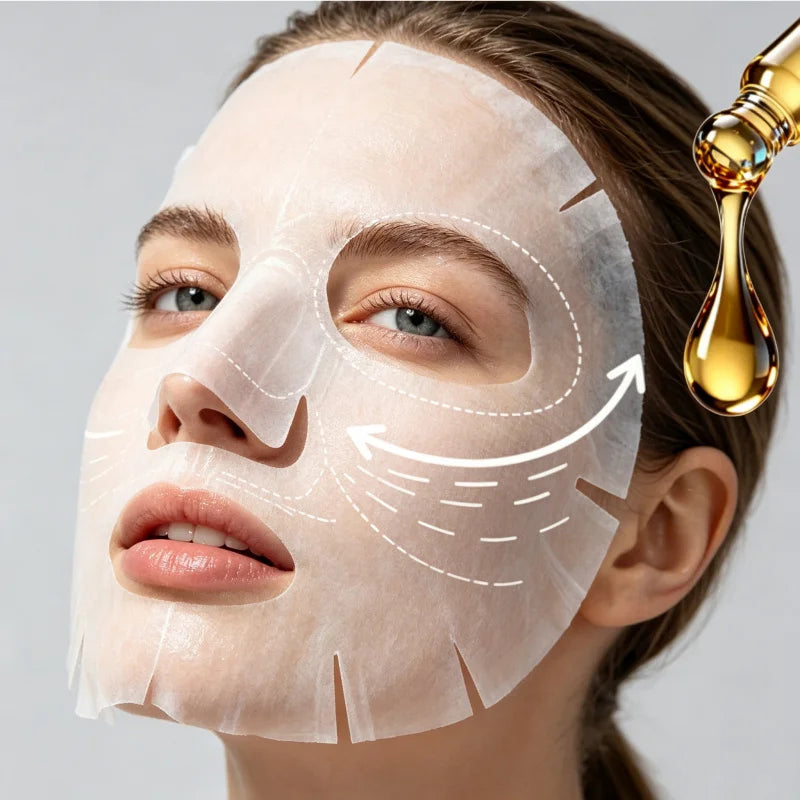 DR.DAVEY Collagen Moisturizing Facial Mask Facial Care Moisturizing and Tender Skin Easy to Absorb Portable 10 Tablets/Box Peaceful Pleasures Health and Wellness
