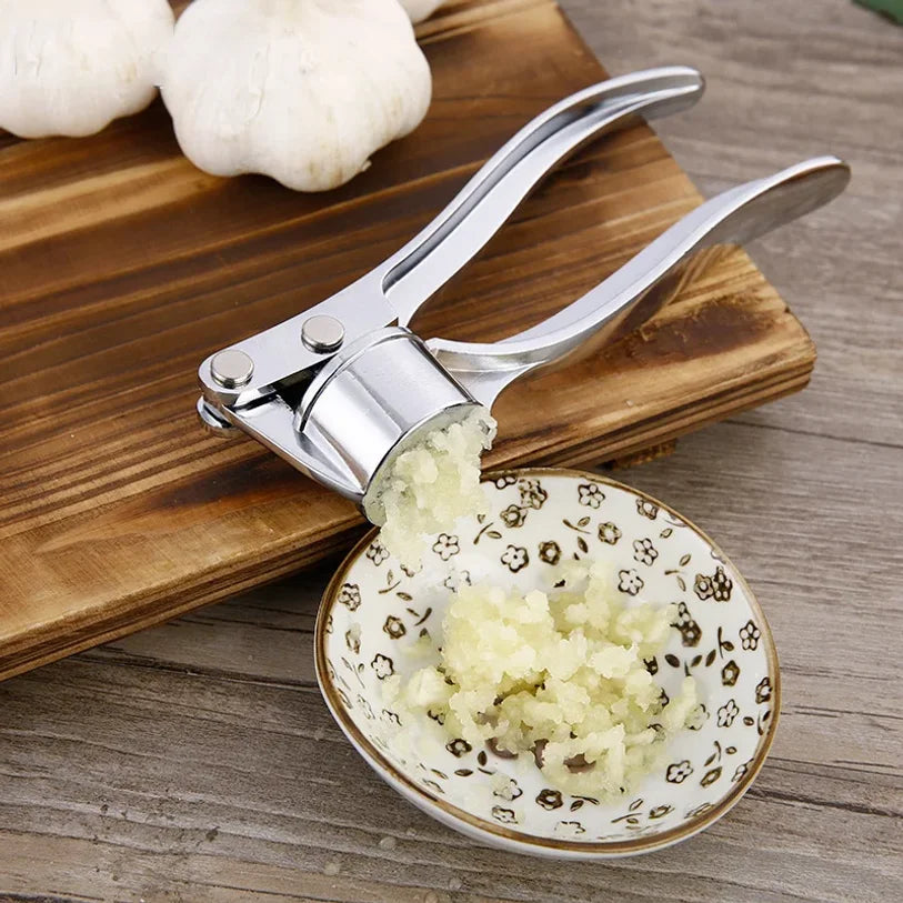 Stainless Steel Garlic Press Crusher & Mincer | Manual Kitchen Tool