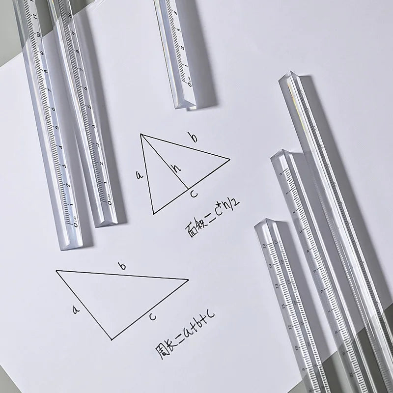 Simple Transparent Triangular Straight Ruler Kawaii Tools Stationery