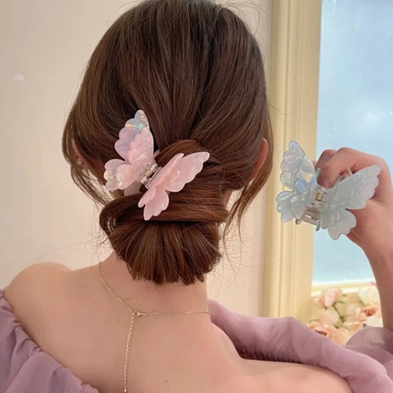 Fairy Butterfly Hair Claw Clip – French Retro Acetate Style