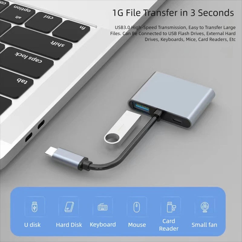 USB C To HDMI-Compatible VGA Type-C Digital AV Multiport Adapter Thunderbolt 3 Converter To 4K 1080P Fast Charging for MacBook Peaceful Pleasures Health and Wellness