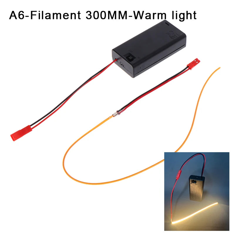DC3V LED COB Filament Flexible Lamp 3000K 6000K 110mm 190mm 300mm Bulb Parts LED Diode Decor With AA Batteries Box Peaceful Pleasures Health and Wellness A6