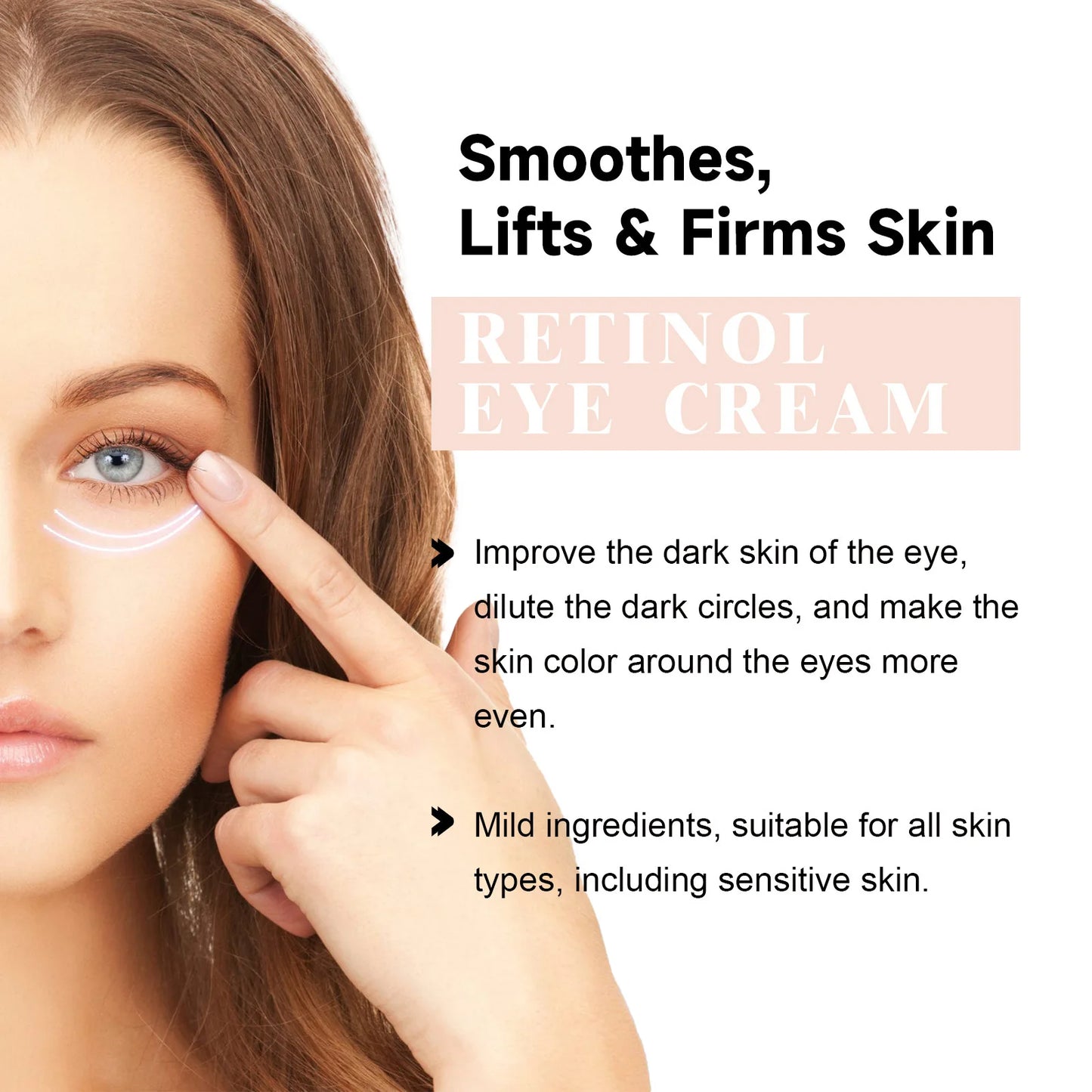 Retinol Anti Aging Eye Cream Puffiness Removal Anti Eye Bag Fade Fine Line Tightening Firming Brightening Moisturizing Eye Cream Peaceful Pleasures Health and Wellness