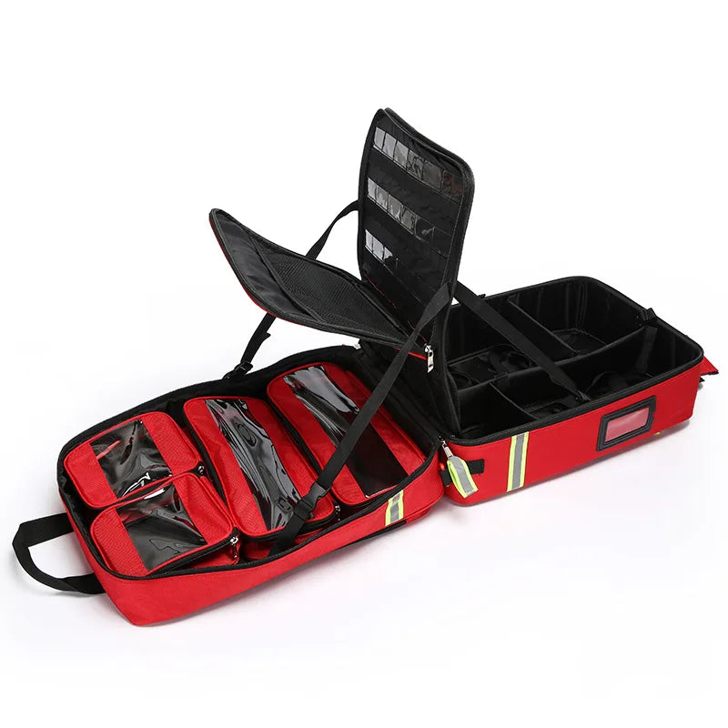 Large Capacity Empty Trolley First Aid Bag Waterproof EMS Backpack for Medical Outdoor Clinic Nursing Earthquake Rescue Kit Peaceful Pleasures Health and Wellness