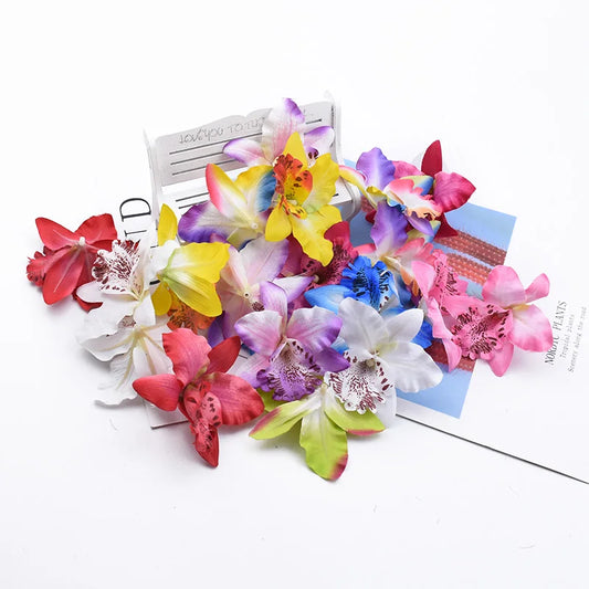 Artificial Butterfly Orchid Silk Flowers 25/50pcs – DIY Decor Artificial Silk Flowers Peaceful Pleasures Health and Wellness