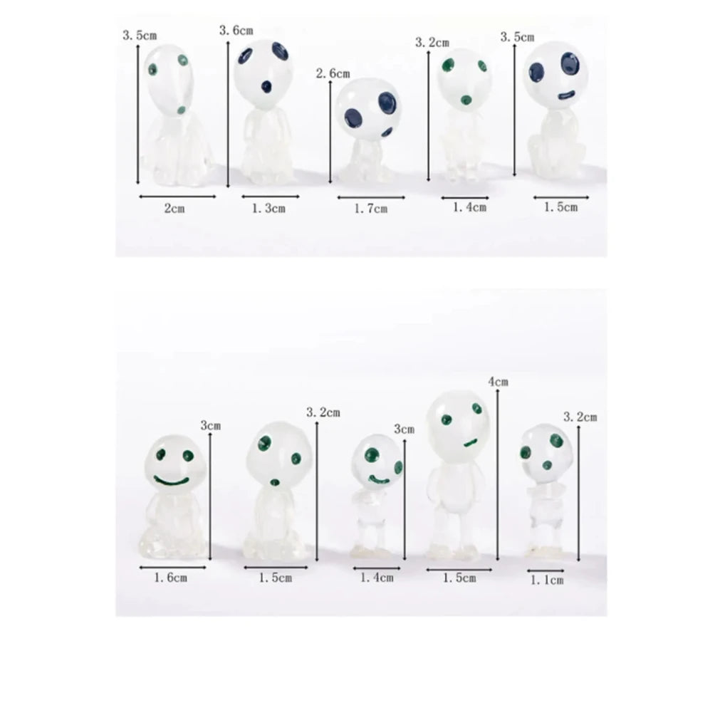 10pc Glow in the Dark Princess Miniature Garden Ornaments