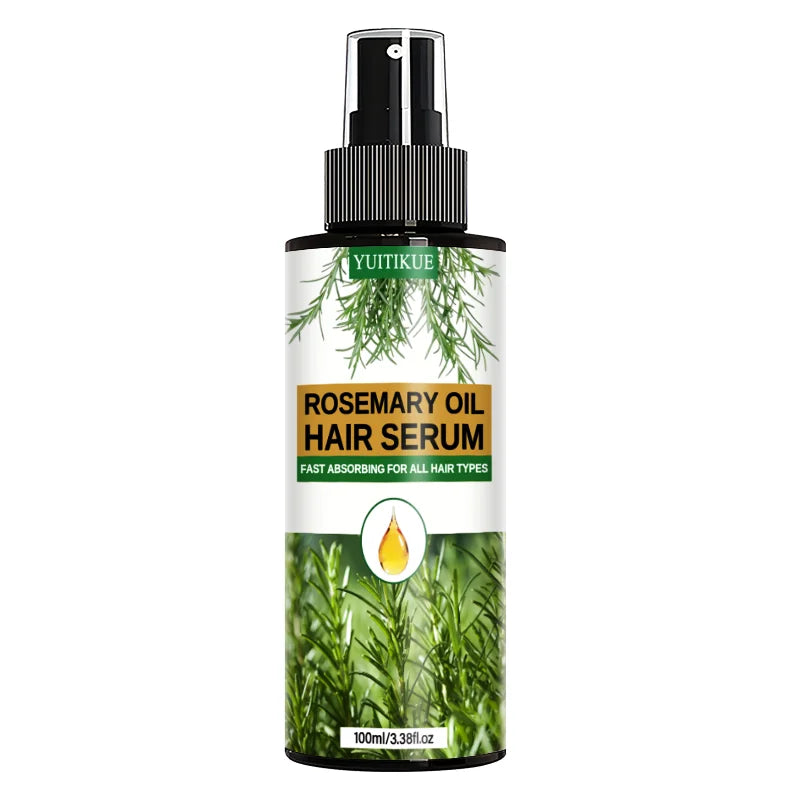 YUITIKUE Rosemary Oil Hair Serum Fast Absorbing Hair Care Spray for All Hair Types Scalp Treatment Hair Oil 100ml Peaceful Pleasures Health and Wellness 1pc