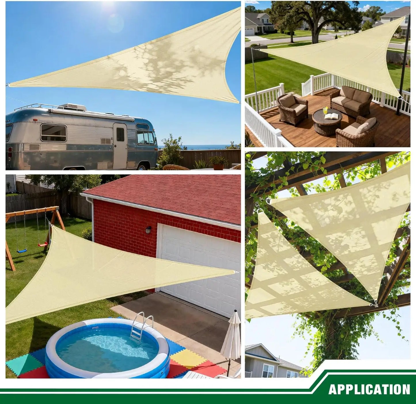 Triangle Sun Shade Sail Canopy 98% UV Block Sun Shelter Shade Cover for Outdoor Patio Pool Beach Backyard Garden Sunscreen Tents Peaceful Pleasures Health and Wellness
