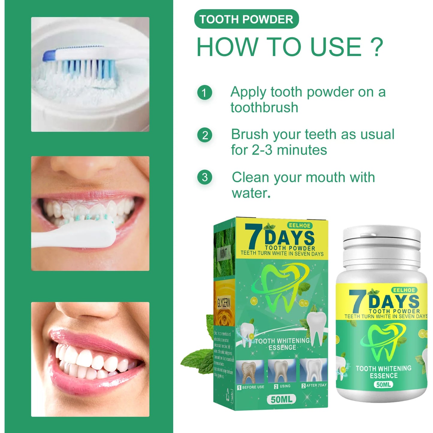 EELHOE Teeth Whitening Powder – Stain Removal & Fresh Breath