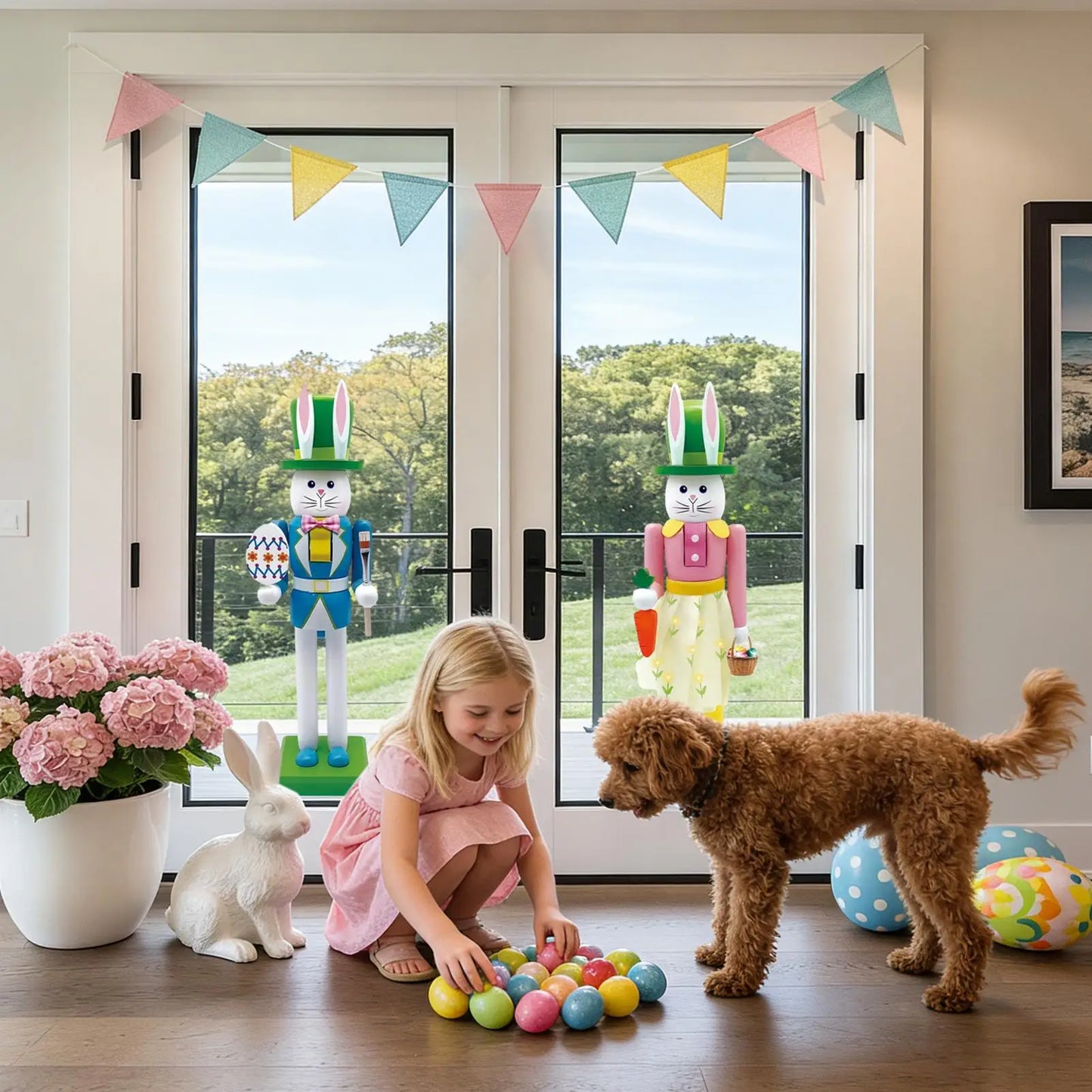 Easter Clings For Glass Window 2-Piece Removable Decals Static Window Stickers Spring Decorations For Home Office Classroom Car Peaceful Pleasures Health and Wellness