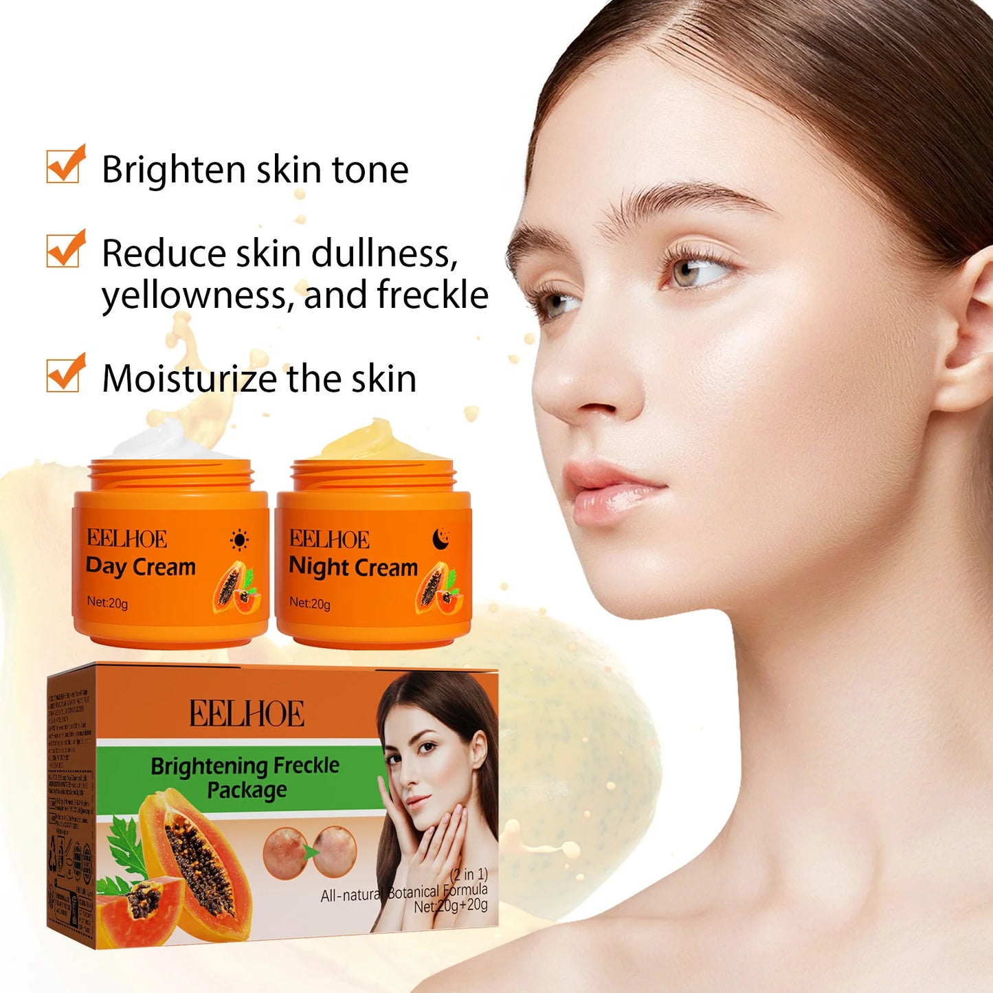 Papaya Day & Night Brightening Cream Set – Dark Spot Corrector