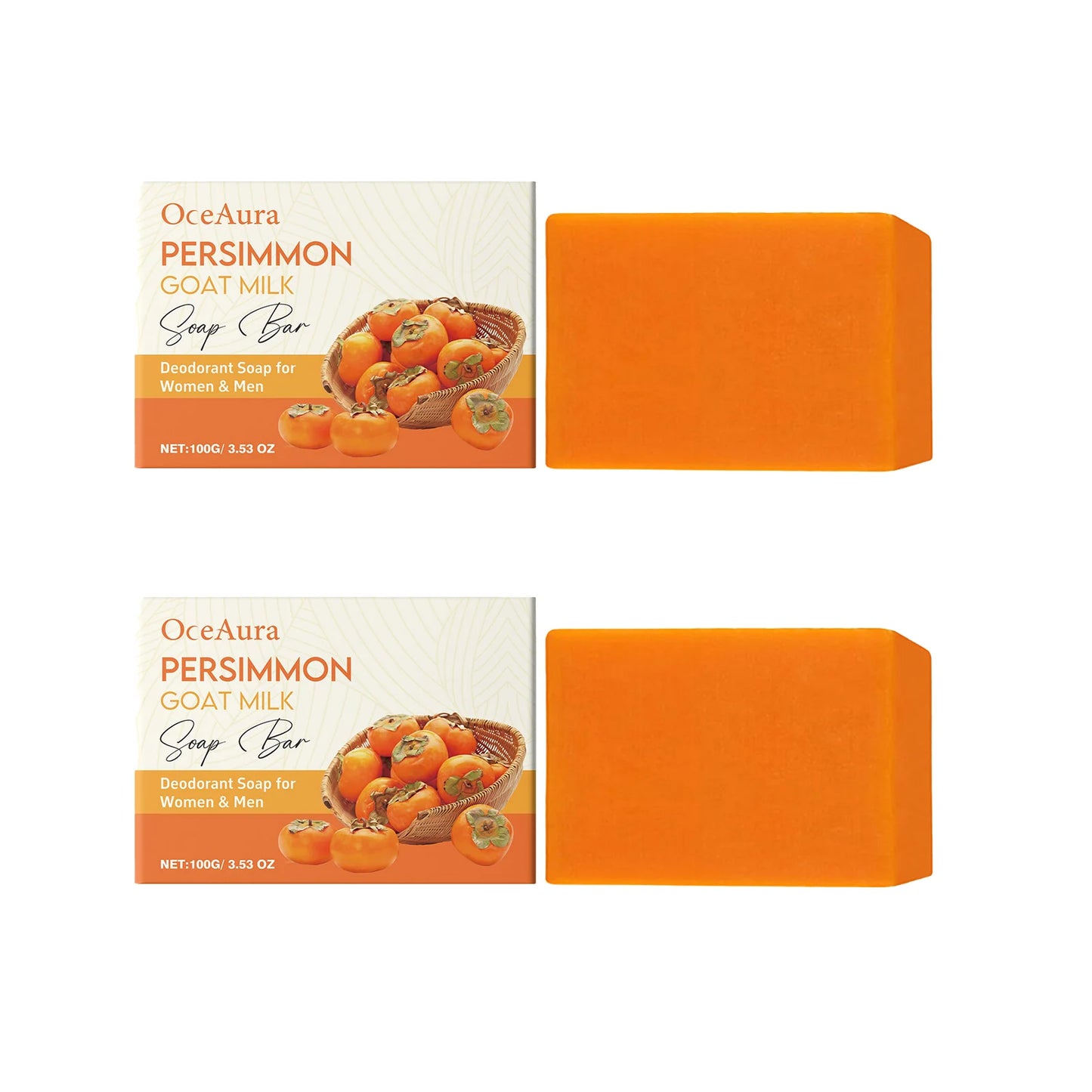 OceAura Persimmon Goat Milk Soap Bar – Face & Body 100g