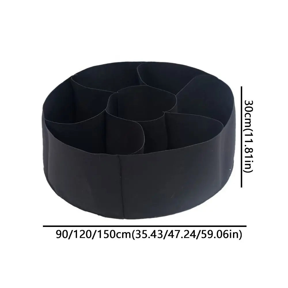 7-Grid Circular Felt Raised Garden Bed | Divided Grow Bag