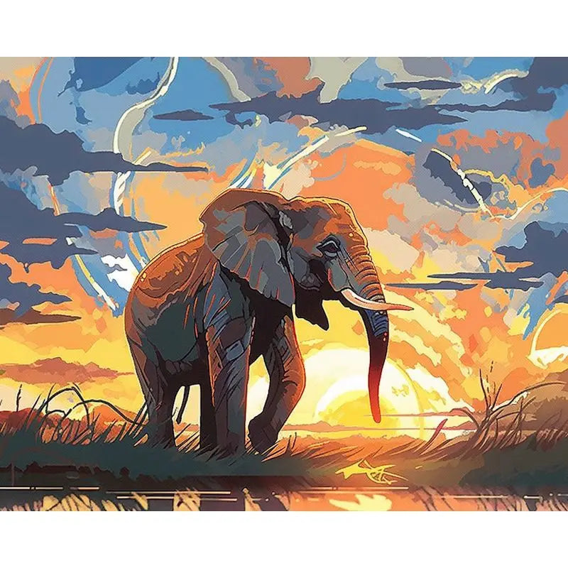 GATYZTORY Frame African Elephant diy painting by numbers animal modern wall art picture acrylic paint unique gift for home decor Peaceful Pleasures Health and Wellness