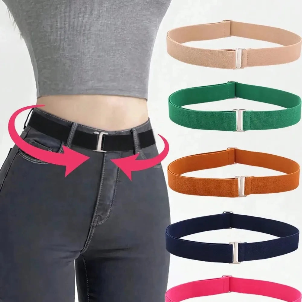 New Waistband Women Invisible Belt Buckle Nylon Comfortable Elastic Belt for Women Men Adjustable No Show Web Belt for Jeans Peaceful Pleasures Health and Wellness