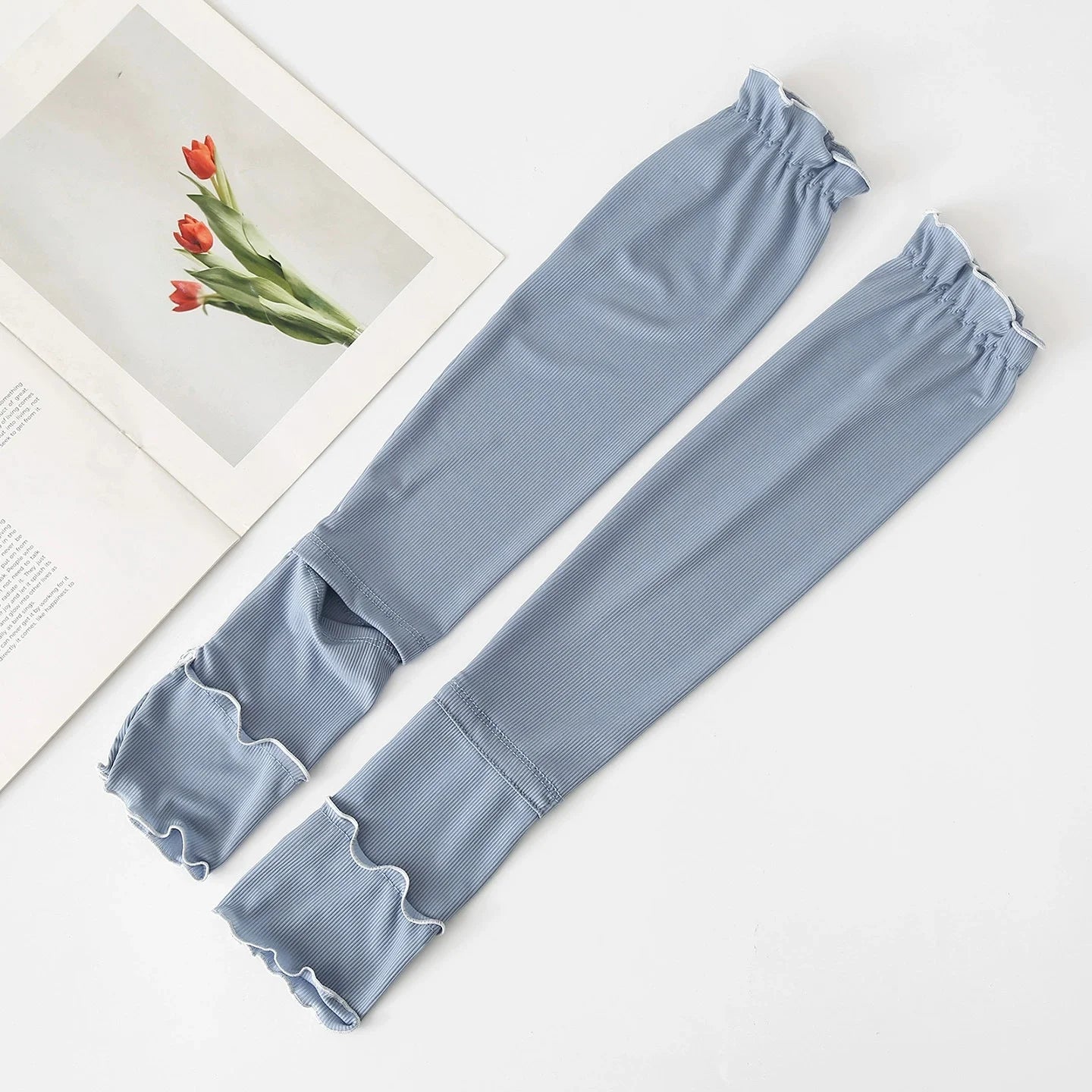 Ice Silk UV Protection Arm Sleeves – Cooling Sun Cover UV Cooling Arm Sleeves Peaceful Pleasures Health and Wellness Blue