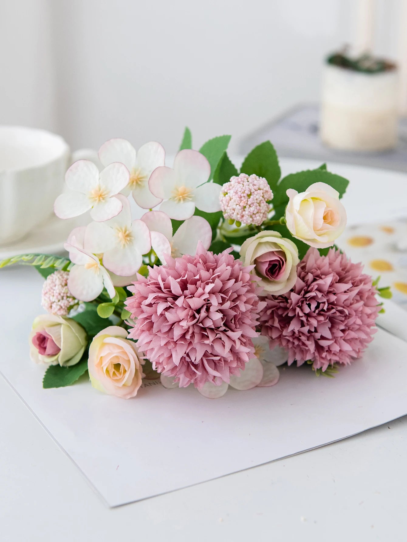 Silk Artificial Rose & Chrysanthemum Bouquet | Wedding Home Decor