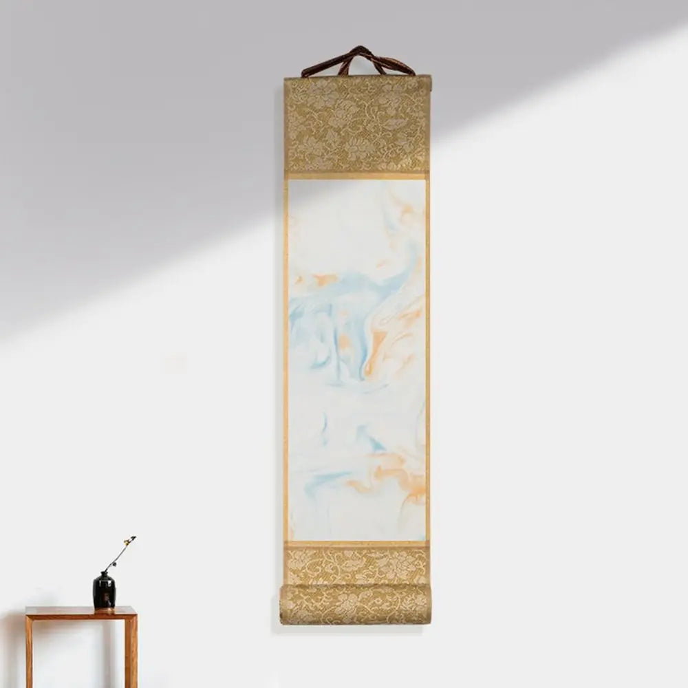 Gilded Rice Paper Hanging Scroll | Blank Mini Batik Art Scroll