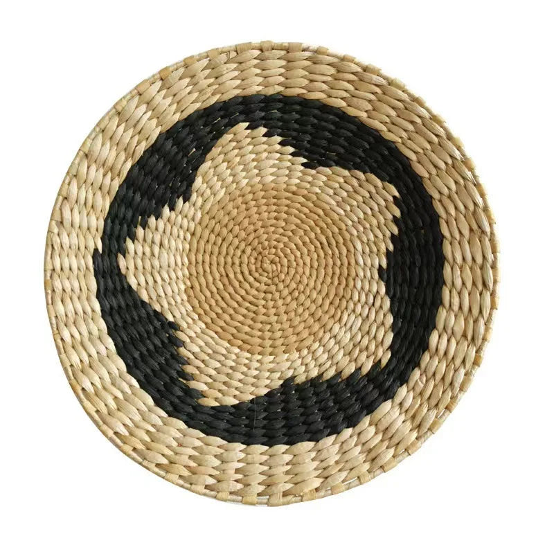 Boho Hand Woven Rattan Wall Basket | Farmhouse Decor