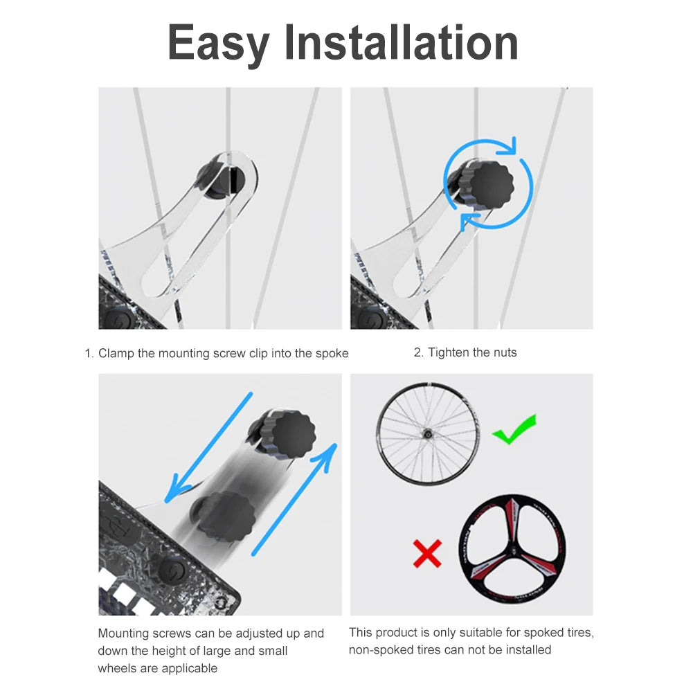 Solar LED Colorful Bike Wheel Light USB Rechargeable Bicycle Spoke Light Smart Sensing Bike Tire Safety Light for Night Riding Peaceful Pleasures Health and Wellness