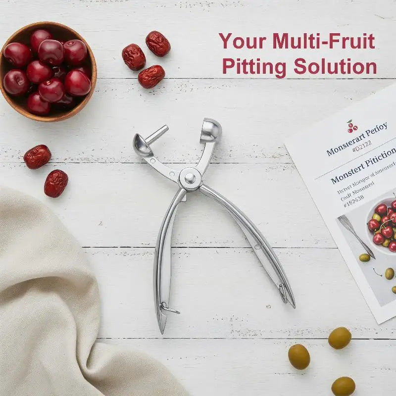 Cherry & Olive Pitter Tool | Stainless Steel Fruit Pit Remover