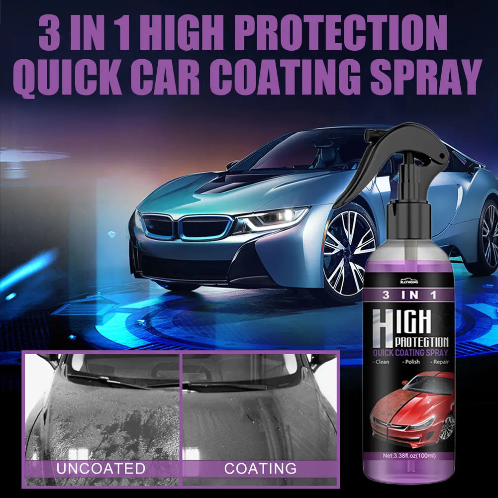 3 in 1 High Protection Quick Ceramic Coating Nano Spray Car Coating Wax Polishing Spray Plastic Refresh Fast Fine Scratch Repair Peaceful Pleasures Health and Wellness