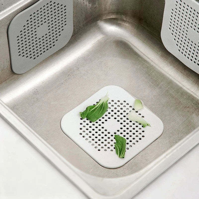Square Silicone Drain Mat Hair Catcher – Kitchen & Shower 2-Pack Silicone Drain Mat Peaceful Pleasures Health and Wellness