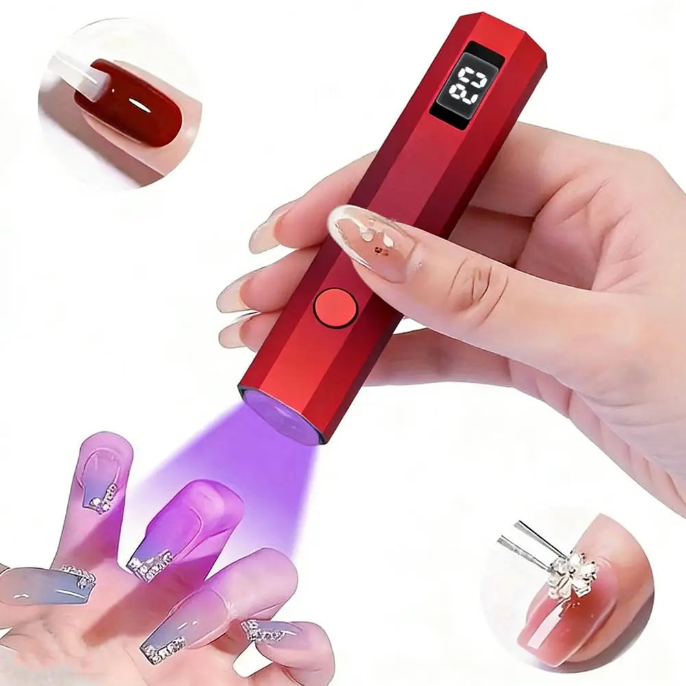 Portable Mini UV Nail Lamp with LCD Display – Cordless Rechargeable Gel Polish Dryer for Home & Salon Peaceful Pleasures Health and Wellness