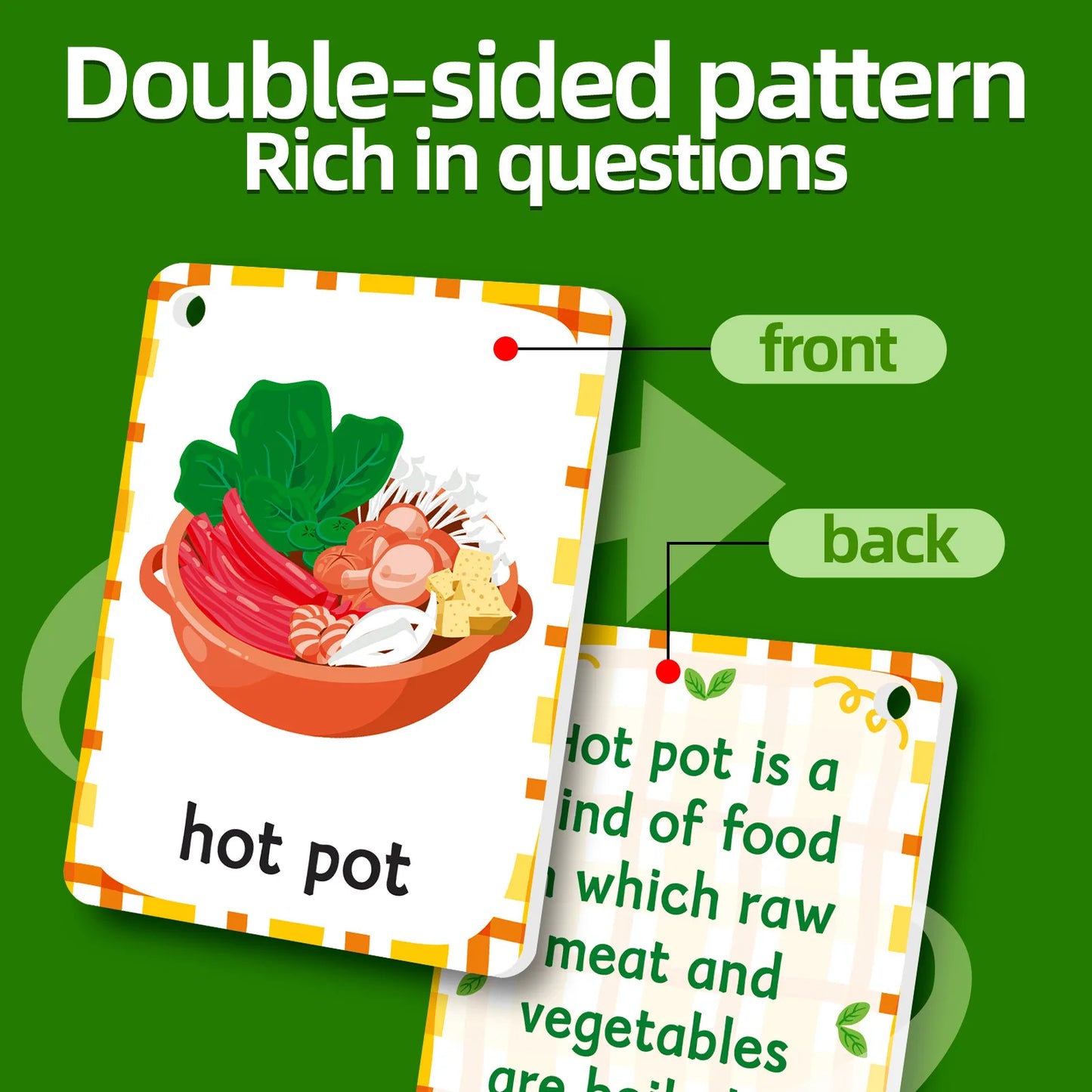 Bview Art 48 Food Learning Cards Toddlers Parent-child Bonding Time