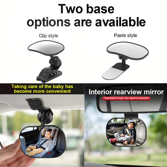 360° Baby Car Mirror – Wide View Rear Seat Safety Mirror Baby Car Mirror Oasis Select Mirror With Clip