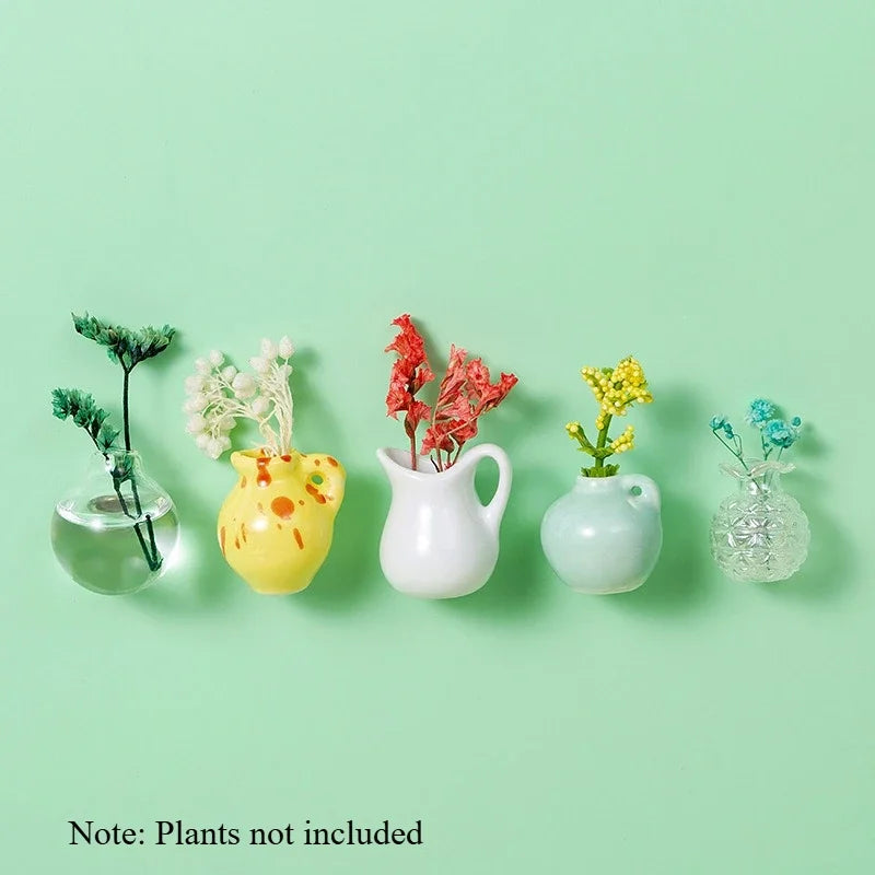 3D Mini Ceramic Vase Fridge Magnets | Cute Kitchen Decor