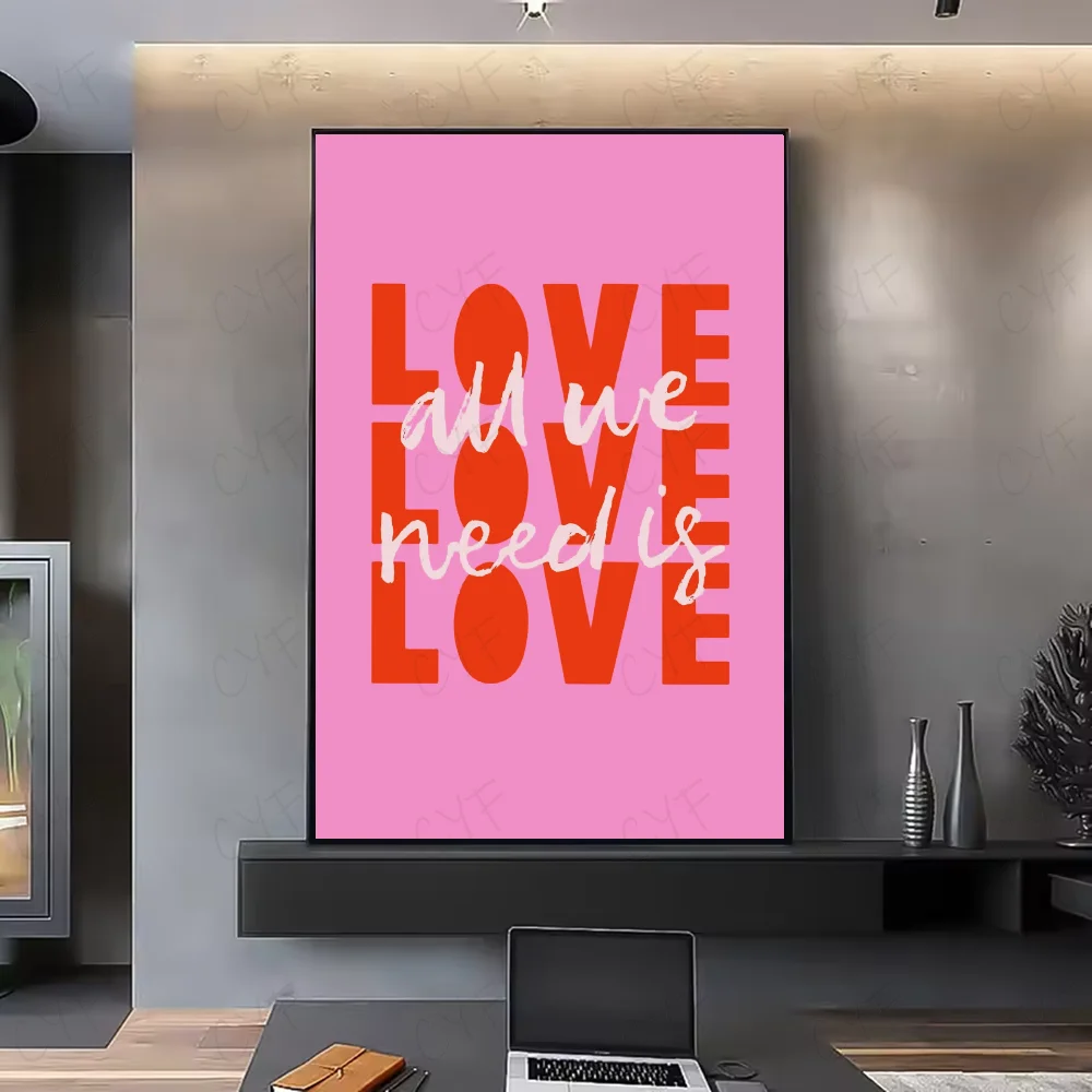 Minimalist Love Quotes Wall Poster – Waterproof PVC Art Sticker Wall Art Poster Peaceful Pleasures Health and Wellness z4 21X30cmNoframe