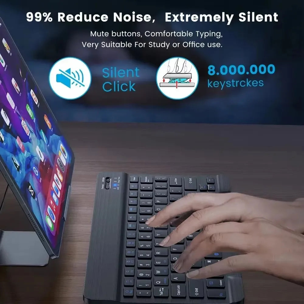 Mini 78-Key Wireless Keyboard Mouse Set Bluetooth-compatible Rechargeable Keyboard For Laptop Tablet For Android iOS Windows Peaceful Pleasures Health and Wellness