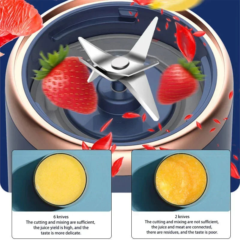 Electric Juicer Cup Portable USB Multifunction Double Cup Juicer Fruit Blender Milkshake Juice Cup Smoothie Blender Peaceful Pleasures Health and Wellness