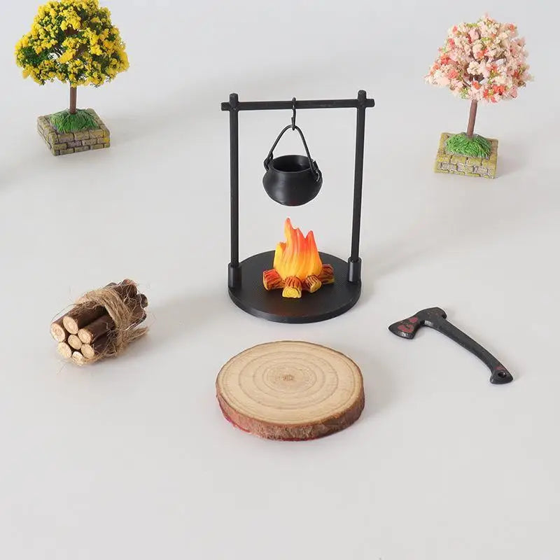 Mini Flame Hanging Stove Models DIY Miniature Outdoor Picnic Camping