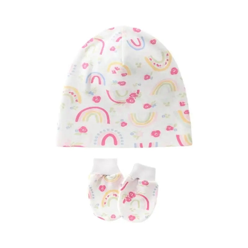Newborn Baby Hat & Anti-Scratch Gloves Set | Soft Cotton