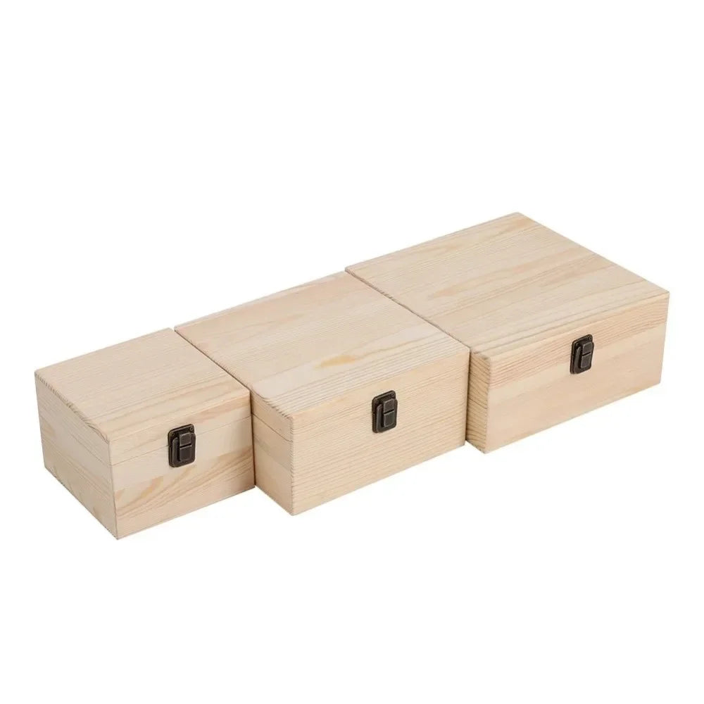 Retro Pine Wood Clamshell Storage Box – Jewelry & Gift Box
